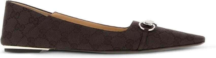 Gucci GG Horsebit ballerina's Bruin