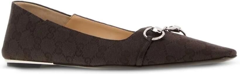 Gucci GG Horsebit ballerina's Bruin - Foto 2