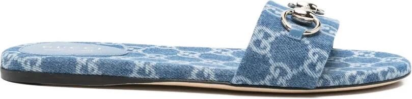 Gucci GG platte sandalen Blauw