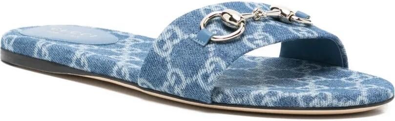 Gucci GG platte sandalen Blauw - Foto 5