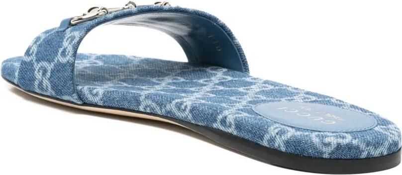 Gucci GG platte sandalen Blauw - Foto 4