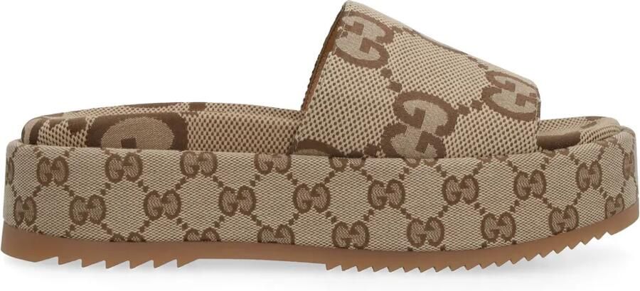 Gucci GG slippers met plateauzool Beige