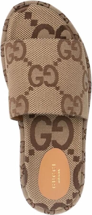 Gucci GG slippers met plateauzool Beige - Foto 3