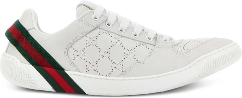 Gucci GG sneakers met geperforeerde Web-streep Wit