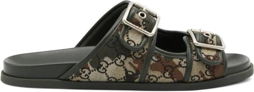 Gucci GG Supreme sandalen met camouflageprint Groen