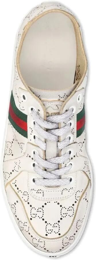Gucci GG Web Stripe leren sneakers Beige - Foto 4
