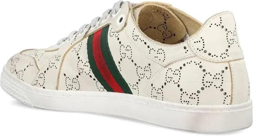 Gucci GG Web Stripe leren sneakers Beige - Foto 2