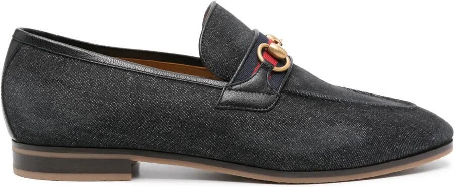 Gucci Horsebit denim loafers Zwart