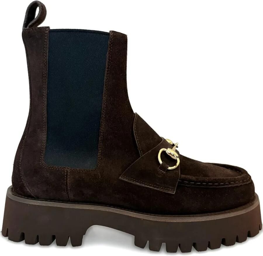 Gucci Horsebit laarzen met plateauzool Bruin