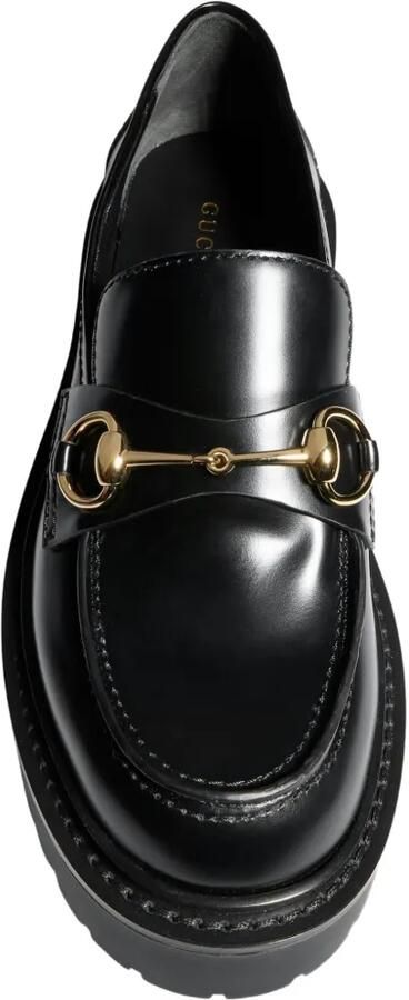Gucci Horsebit loafers met chunky zool Zwart - Foto 4