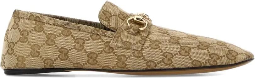 Gucci Horsebit loafers van stof Beige