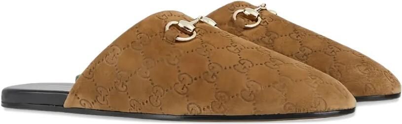 Gucci Horsebit muiltjes met GG-monogram Bruin - Foto 2