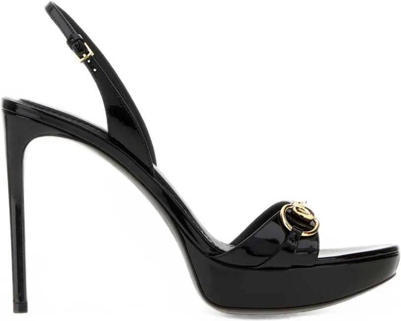 Gucci Horsebit lakleren sandalen Zwart