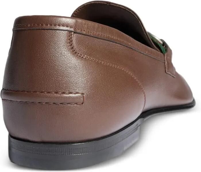 Gucci Horsebit platte loafers met Web-streep Bruin - Foto 3
