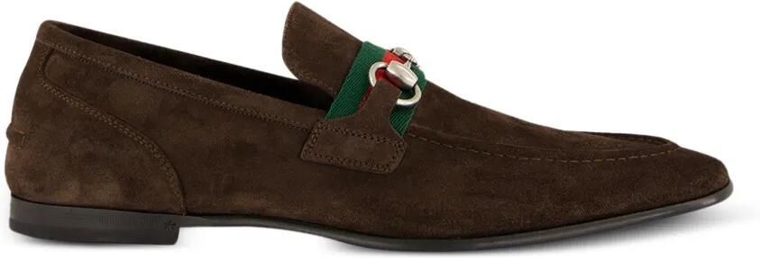 Gucci Horsebit Web loafers Bruin
