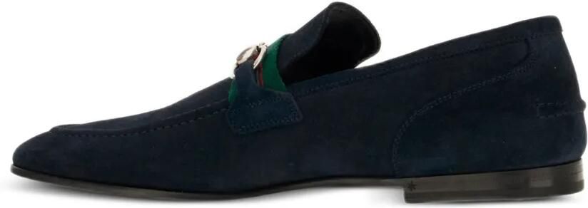 Gucci Horsebit loafers met Web-streep Blauw - Foto 2