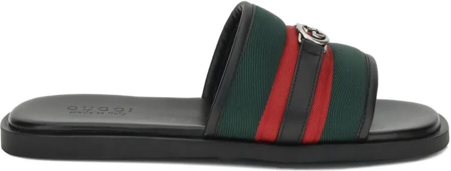 Gucci Interlocking G sandalen met Web-streep Zwart