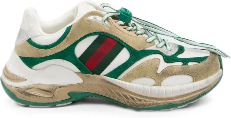 Gucci Interlocking G sneakers met Web-streep Beige