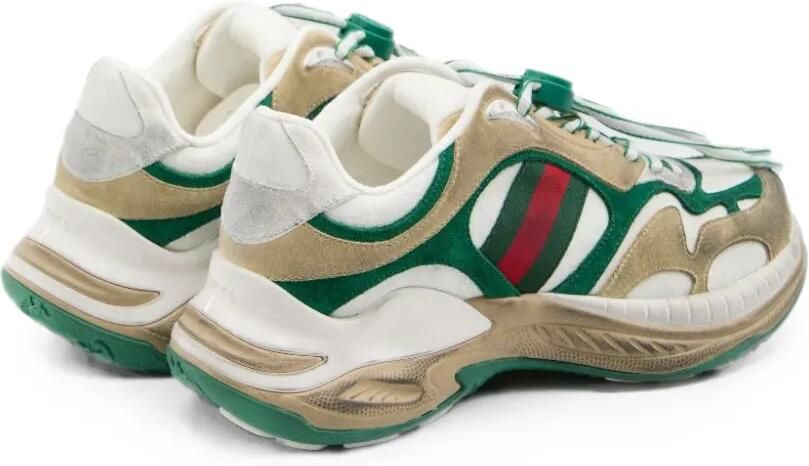 Gucci Interlocking G sneakers met Web-streep Beige - Foto 4