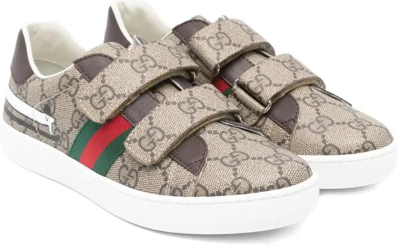 Gucci Kids Ace sneakers met GG-patroon Beige