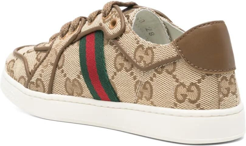 Gucci Kids GG Supreme Web-stripe sneakers Beige - Foto 2