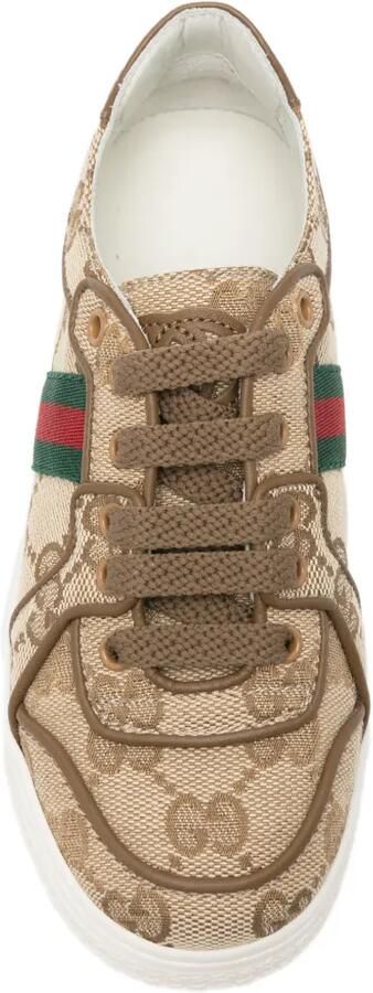 Gucci Kids GG Supreme Web-stripe sneakers Beige - Foto 3