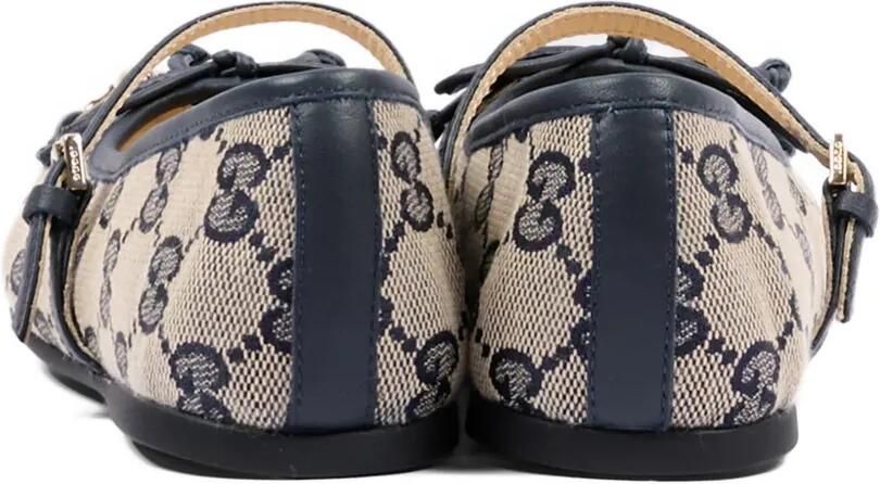 Gucci Kids Horsebit ballerina's met logopatroon en gesp Beige - Foto 3