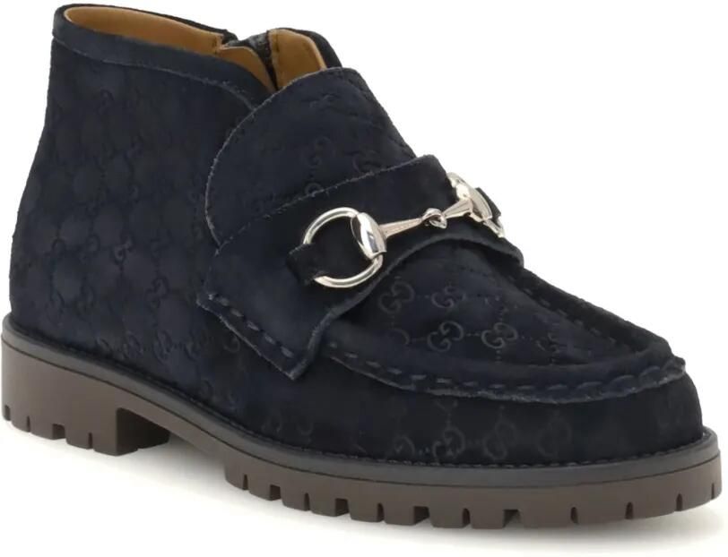 Gucci Kids Horsebit leren laarzen Blauw