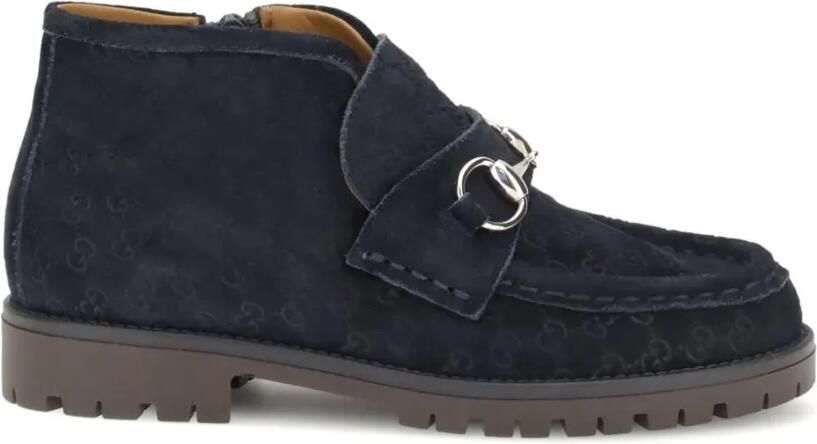 Gucci Kids Horsebit leren laarzen Blauw - Foto 3