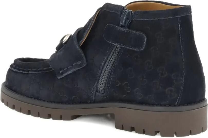 Gucci Kids Horsebit leren laarzen Blauw - Foto 2
