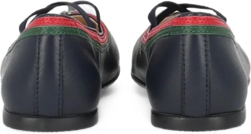 Gucci Kids Leren ballerina's met Web-streep Blauw - Foto 2