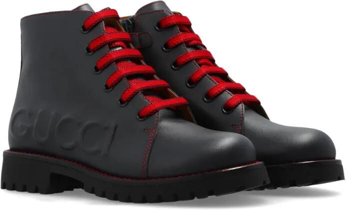 Gucci Kids Leren laarzen Blauw