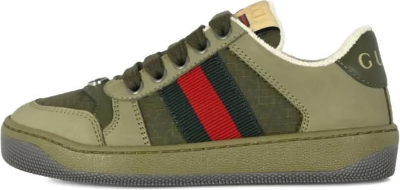 Gucci Kids Leren sneakers Groen - Foto 4