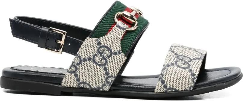 Gucci Kids Sandalen met horsebit bandje Beige