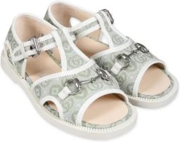 Gucci Kids Sandalen met jacquard met horsebit Groen