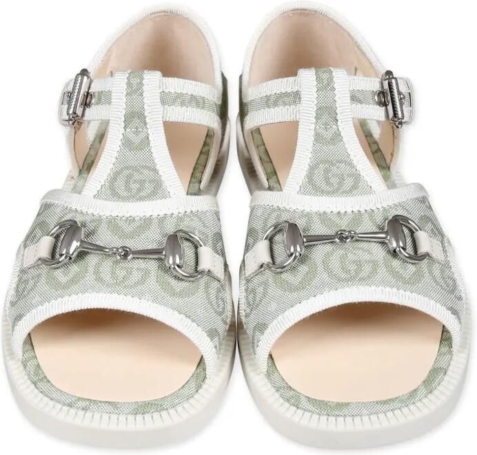 Gucci Kids Sandalen met jacquard met horsebit Groen - Foto 2
