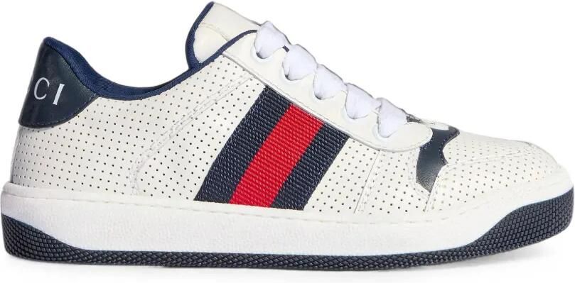 Gucci Kids Screener perforated sneakers Beige