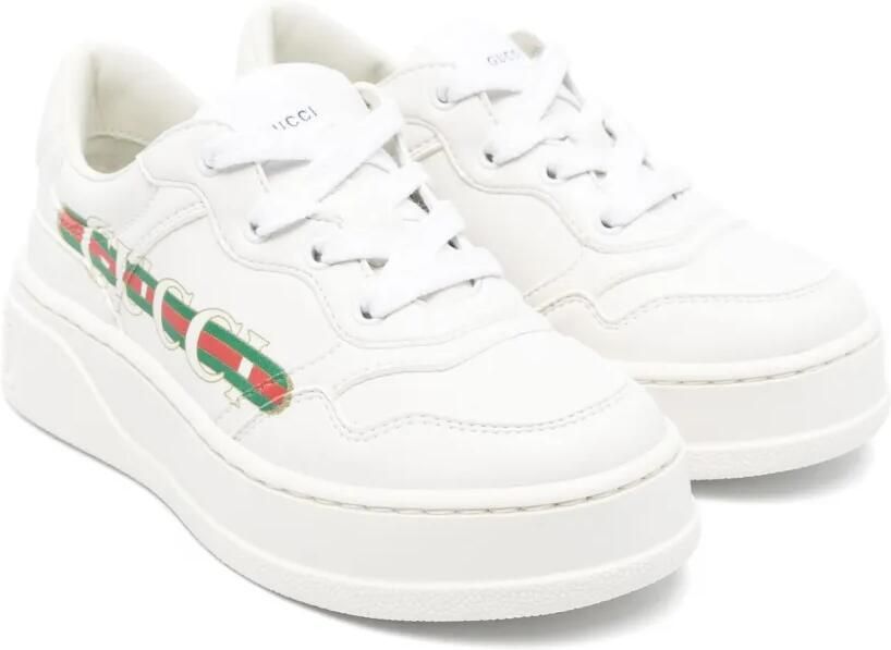 Gucci Kids Sneakers met Web-streep Wit