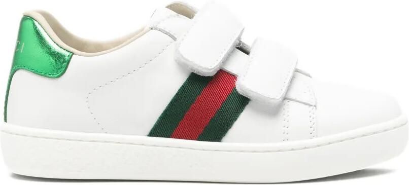 Gucci Kids Web-stripe touch-strap sneakers Wit
