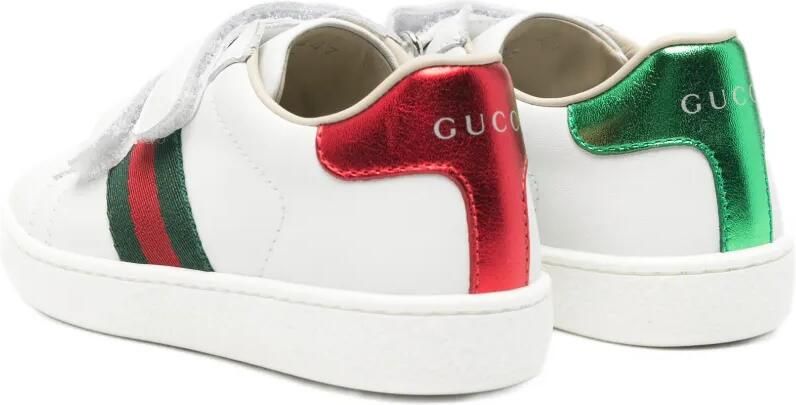 Gucci Kids Web-stripe touch-strap sneakers Wit - Foto 3