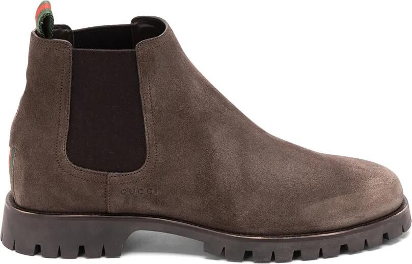 Gucci Laarzen met chunky zool en Web-streep Bruin