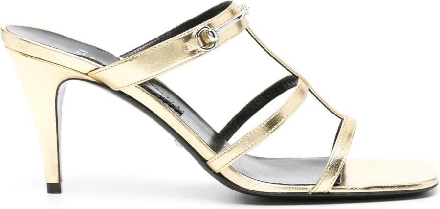 Gucci Leren 75 mm sandalen met horsebit detail Goud