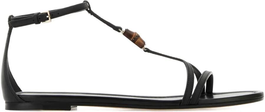 Gucci Leren sandalen met bamboe detail Zwart