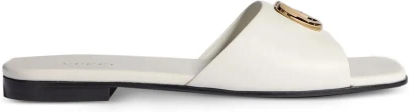Gucci Leren sandalen met GG-logo Wit