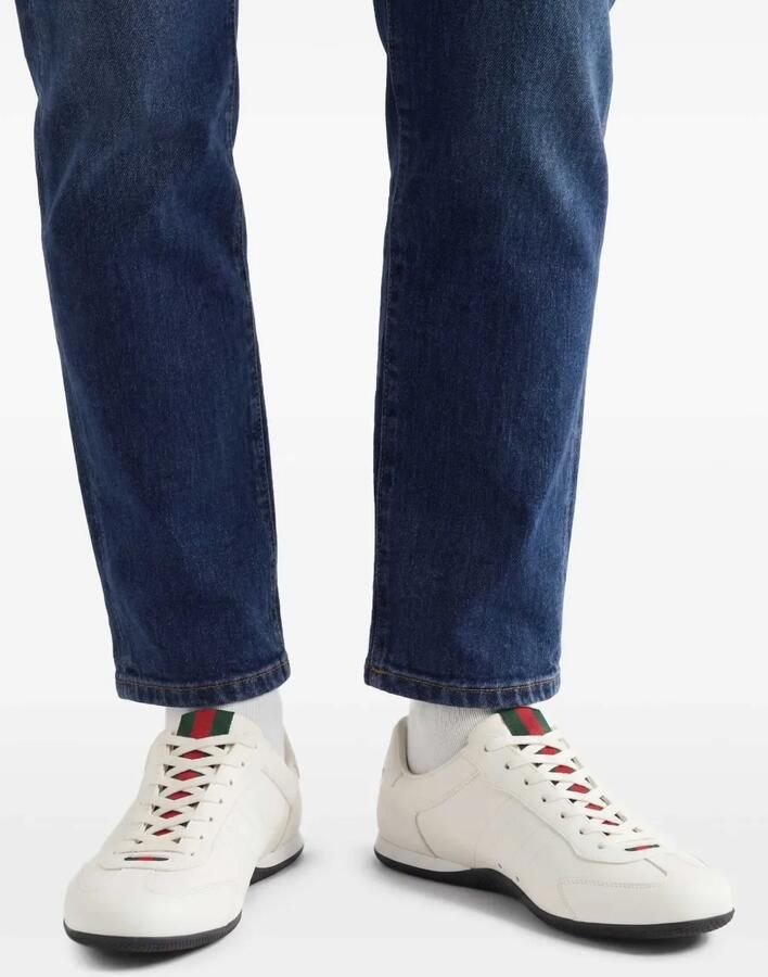 Gucci Leren sneakers met Web-detail Beige - Foto 2