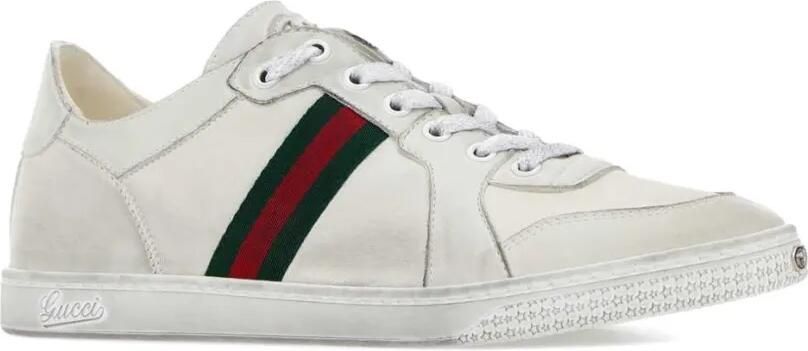 Gucci Leren stretch sneakers Wit - Foto 2