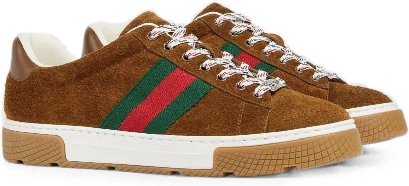 Gucci Low-top sneakers met Ace Web-detail Bruin - Foto 5