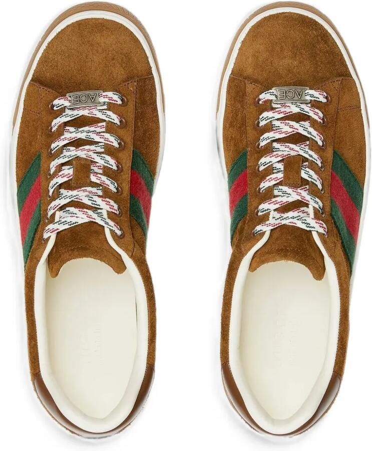 Gucci Low-top sneakers met Ace Web-detail Bruin - Foto 2
