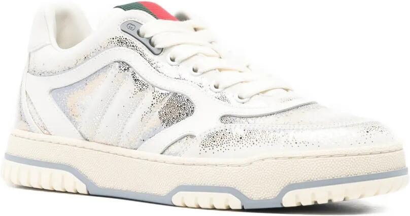 Gucci Low-top sneakers met glitterstreep Wit