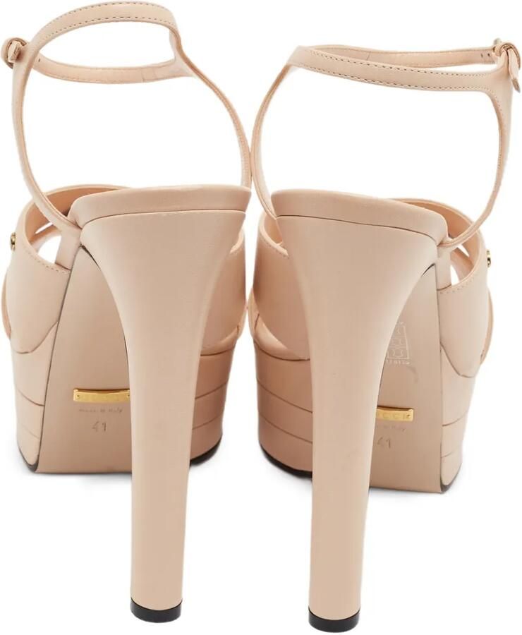 Gucci Pre-Owned Angel leren sandalen met plateauzool Beige - Foto 2